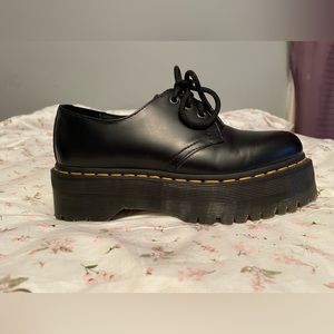 Black 1461 Smooth Leather Platform Dr. Martens - Size 7 Ladies